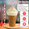 Baderke 50 Sets Plastic Parfait Cups with Red Plastic Soda