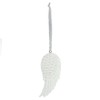 Stunning White Resin Glitter Angel Wing Hanging Decoration - 7.5cm