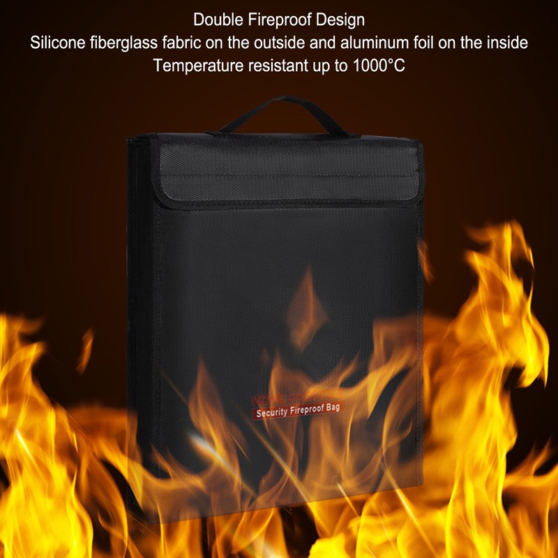 Fireproof Document Bag Waterproof Portable Safe Fireproof File Pouch with