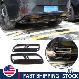 autopart2021 Black Steel Exhaust Pipe Tail Throat Cover Trim For LR Range Rover Sport 23+ US