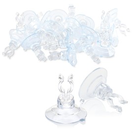 com-four® 20 x Suction Cups with Cable Slot - Diameter 3 cm Multi-Purpose Hooks for Fairy Lights and Window Decoration - Strong Window Nubs for Window Attachment (Pack of 20 - Transparent)