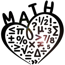 Vinyl Wall Decal Inscription I Love Math Symbols School Classroom Stickers Mural Large Decor (g9554) Black