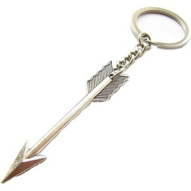Ymhapp Silver Bow and Arrow Key chain Arrow Keyring Boho Keychain Archer Gift Crossbow Bow Jewelry Archery (arrow with chain 1.1x6.5cm) Beading and Jewelry Findings