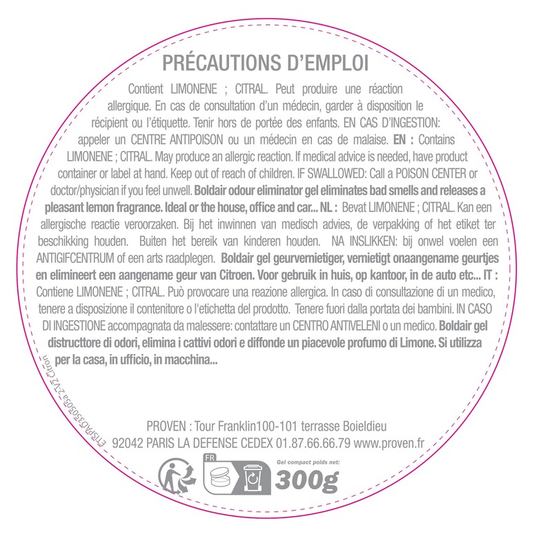 Boldair – Gel Distruggidocumenti odori Limone