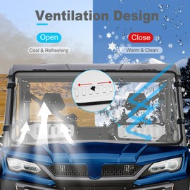 SKYJDM Scratch Resistant & Vented Windshield Compatible with CFMOTO UFORCE 1000 2019-2025 & 1000 XL 2022-2025 PC Front Windshield Protects Against Wind, Dust, Dirt, Snow, Rain