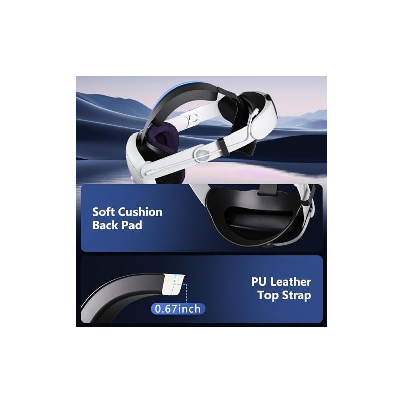 Eslick Head Strap Compatible with Meta Quest 3, 10000mAh Battery