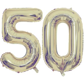40 Inch Champagne Gold 50 Number Balloons Giant 50 Balloons Champagne Gold Birthday 50 Balloons 50th Birthday Anniversary Events Party Decorations Supplies