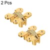 sourcing map 2pcs Invisible Concealed Cross Hinges Wooden Doors, Zinc
