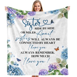 XINCEYWJ Sister Blanket, Sister Gifts Hydrangea Flower Throw Blankets for Bed Couch Bedroom Living Room Home Decor, Long Distance Gifts for Sisters, 50x60 Inches
