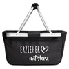 Huuraa Einkaufskorb Erzieher mit Herz Geschenk 20 Liter Black Erzieher