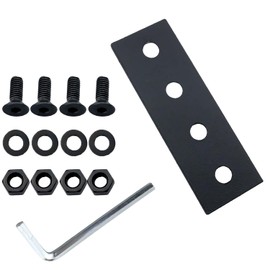 ZZHXSM 1 Set Black Carbon Steel Barn Door Track Splice Piece 80mm Metal Splice Plate Repair Fastener for Sliding Barn Door Track TV Wall Hanger Reinforced Bed Frame