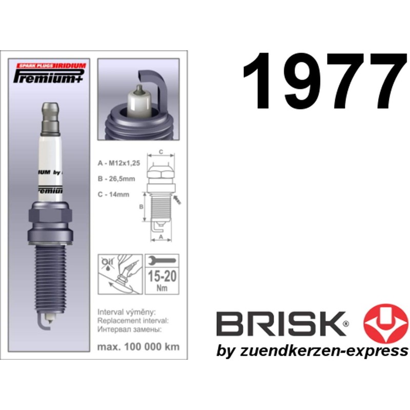 BRISK Iridium Premium+ Plus P26 MR14YIR 1977 Spark Plugs (Pack