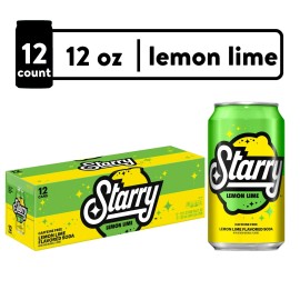 Starry Lemon Lime Soda Pop, 12 fl oz, Pack of 12 Cans