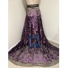 wowfabric4less123 Purple Black Embroidery Lace Fabric 50” Width Sold By