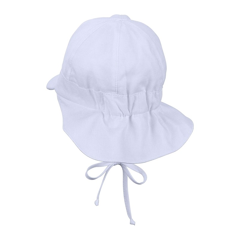 Sterntaler Baby Boys Peaked Cap with Neck Protection, White