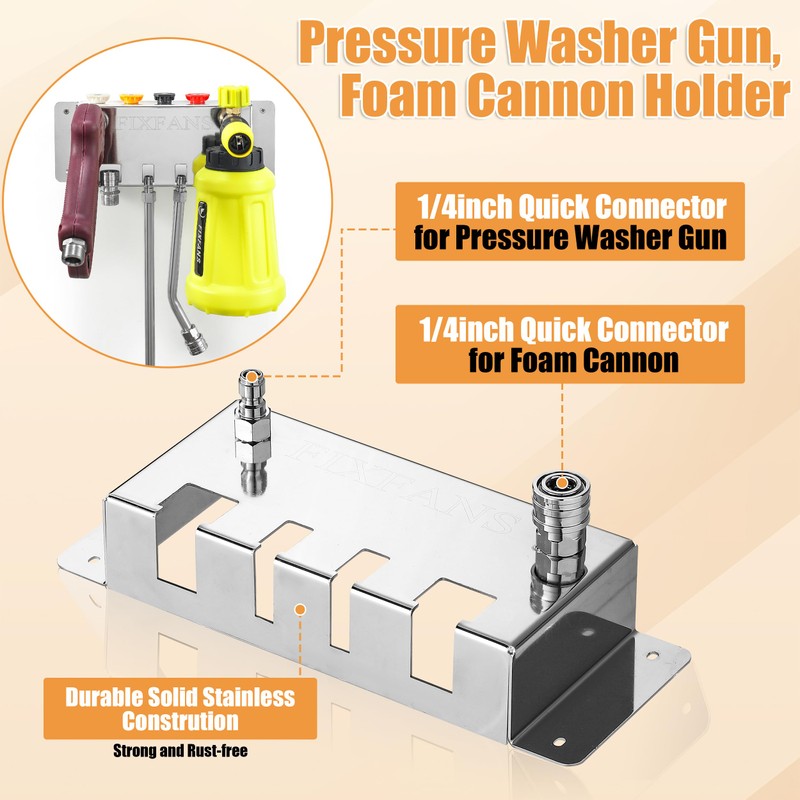 FIXFANS Pressure Washer Foam Cannon Holder, Power Washer Gun Snow