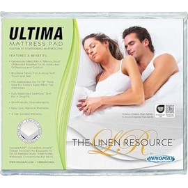 Generic Waterbed Mattress Pad Fully Fitted Heavy Quilted Queen, White, 5-87-QF-Q