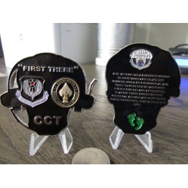 2 USAF CCT & PJ Challenge Coins AFSOC SOCOM Combat Control & Pararescue Skull