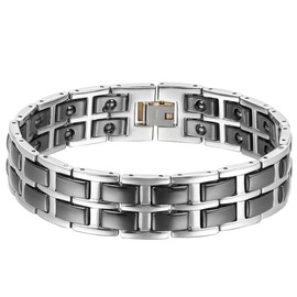 OIDEA Men's Bracelet with Magnetic Bracelet: Magnetic Bracelet Link Link Made of Tungsten Steel Ceramic Stainless Steel Health Bracelet Wrist Bracelet Gift for Men, Ceramic
