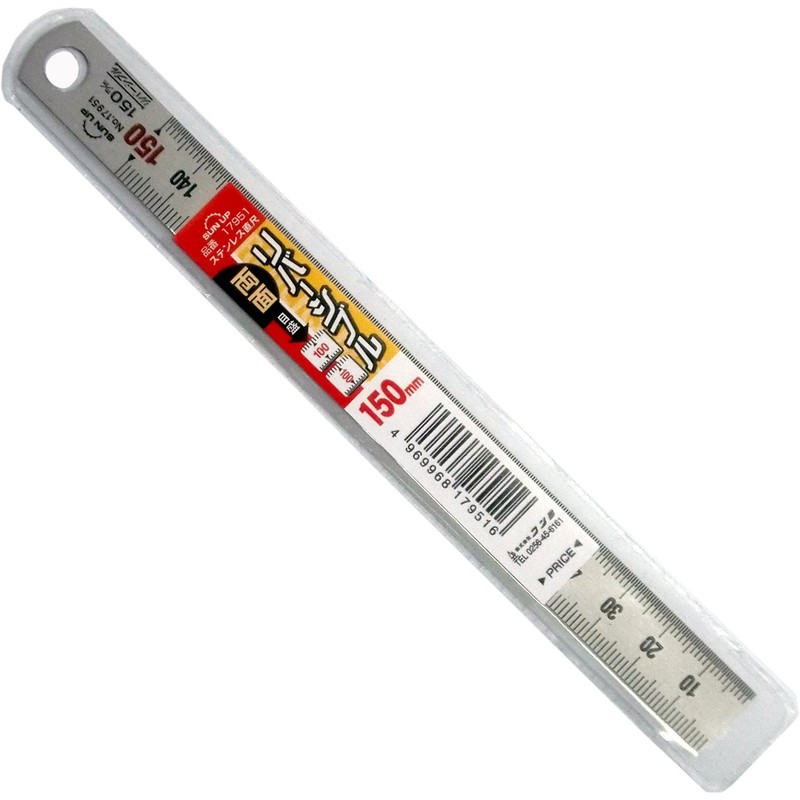 SUN UP Stainless Steel Straight Scale Reversible 5.9 inches (150