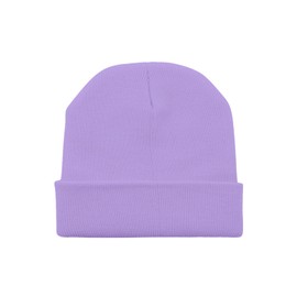 Century Star Kid's Soft Slouchy Beanie Hat Toddlers Winter Cute Cuff Baggy Hip-hop Hat Boys Girls Youth Knit Skull Cap, Light Purple, One Size