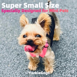 YorkieGogo Little Explorer Pet Vest - High-Vis Harness with Detachable Backpack for Small/Teacup Dog, Cat, Small Animal & Monster | Durable & Warm for Winter/Fall/Spring (Black, XS (3-5 lbs))