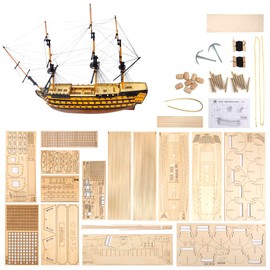 GAWEGM Wooden Ship Model Building Kits - 1/150 HMS Victory Ship Model - Sailing Boat Model