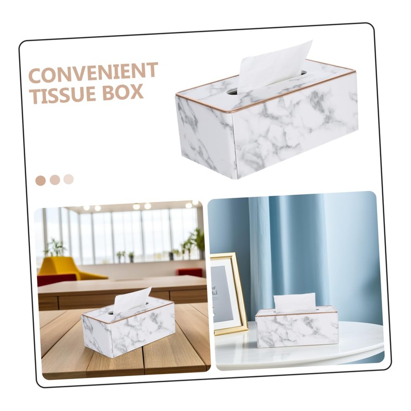 Ciieeo Elegant Marble Tissue Box Desktop Tissue Dispenser Decorative Home