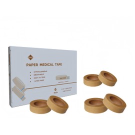 NBLEISHI Hypoallergenic Soft Paper Medical Tape, 1/2inchX10.94Yards (6Rolls), Self Adhesive Tan Surgical Tape, Breathable and Medical Grade, Perfect for Sensitive Skin Wound Care, Individually Pack