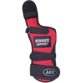 ABS Finger Support Right Hand Bowling Wrist Tie Gloves (S, Red/Black)