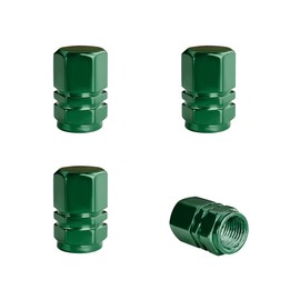 Wevdn 4 PCS Car Tire Valve Caps, Anti-Corrosion Aluminum Alloy Valve Stem Dust Caps with Rubber Seal, Leak-Proof Tire Valve Cover for SUV Truck Motorcycle Bike, Car Accessories (Green)