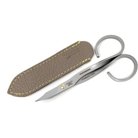 Professional Nail Scissors Luxury Stainless Steel Manicure Tools in SHPITSER Genuine Leather Case Made in Italy (Combination Nail and Cuticle Scissors)