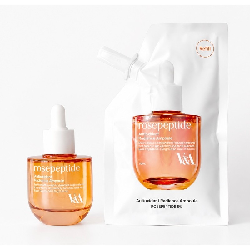 V&amp;A 브이앤에이 안티옥시던트 래디언스 앰플 50ml + 50ml(리필) 최신제조정품 유통기한2028년.