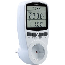 revolt Power Consumption Meter: Digital Energy Cost Meter with XXL Jumbo Display, up to 3,680 Watt (Electricity Cost Meter, Power Meter for Power Consumption)