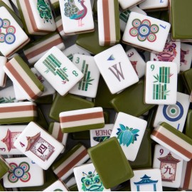 Mahjong  Acrylic Mahjong Tiles 4-layer Engraved American Mahjong Tiles Mag RTS WonderfulColor: Olive Green