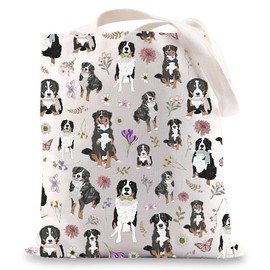 MYSOMY Bernese Mountain Dog Tote Bag Bernese Dog Lover Gift Bernese Dog Mom Gift Bernese Dog Owner Gift (white foot dog UK)