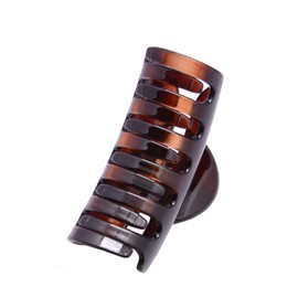 Parcelona French Channel Tortoise Shell No Slip Grip Jaw Hair Tube Claw Clip Clutcher Clamp