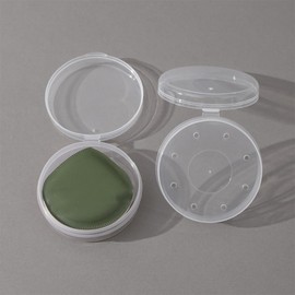 Puff Case, Set of 2, Storage Case, Cotton Case, Puff Makeup Sponge, Puff Case, Storage, Breathable, Transparent, Portable, for Travel, Dustproof, Protection, Plastic, Makeup Sponge Box, Makeup