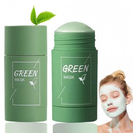 Green Tea Clay Mask Stick for Facial Cleansing,Pores Shrinker with Natural Green Tea Clay Mask Stick,Cl/ay Ma/sk Sti/ck for Oil Control&Pore Minimizing,Non-Drying Deep Cleanse with Acne Prevention