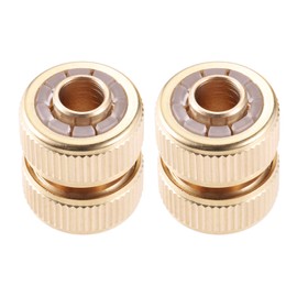 DRELD Pack of 2 Brass Hose Connectors, Garden Hose Quick Couplings for 1/2 Inch Garden Hose, Hose Coupling Easy Connection, Quick Fix Extension Connection