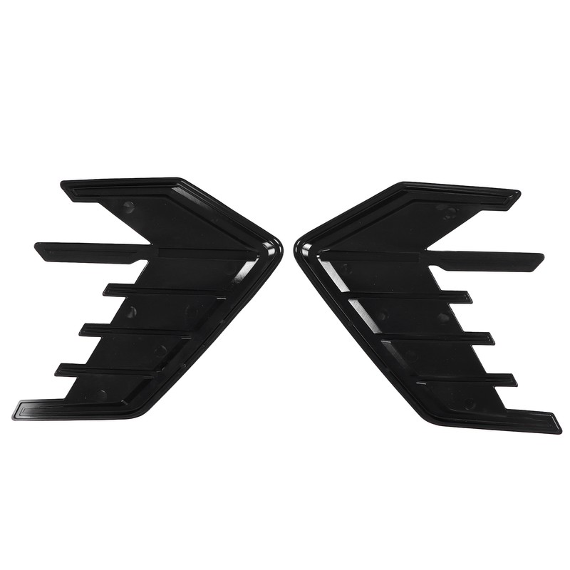 2Pcs/Set Car Side Cover Air Vent Trim Glossy Black Rubber