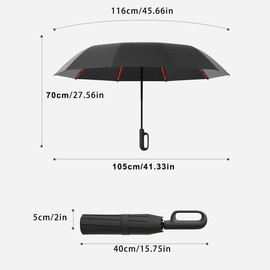 Automatic Folding Umbrella, 1 Count/60pcs Portable Rain Umbrella with Loop Buckle, Windproof & Waterproof Umbrella for Men & Women, Household Items:_Off-white_one-size