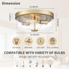Luminzone Gold Flush Mount Ceiling Light, 2-Light Hallway Light Fixtures,