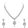 Ratnavali Jewels Women's Gold Tone Cubic Zirconia Pendant Necklace Earrings