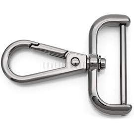 CRAFTMEMORE 2pcs Detachable Snap Hook Swivel Clasp w/Screw Bar VT493 Bag Strap Hardware Replacement (1 1/2 Inch, Gunmetal)