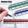 Kyuionty Engineer Scale Ruler 12 Inch, Aluminum Laser-Etched Triangular Drafting