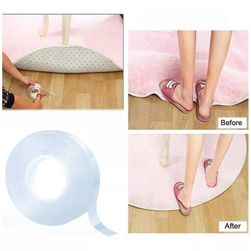 MICINAD Cinta Adhesiva Doble Cara Transparente Nano Cinta Adherible