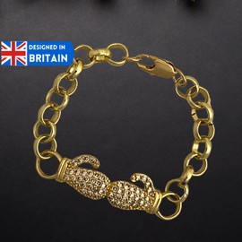 Gold Filled Boys Belcher Bracelet With Boxing Glove Belcher