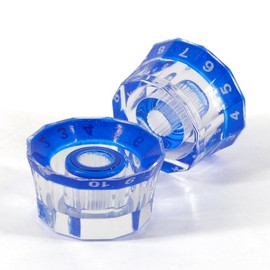 Domofa 4Pcs Lampshade Style Guitar Knobs Electric Guitar Speed Volume Tone Control Knob for PRS/LP/SG/Les Paul Guitar (Clear with Blue)