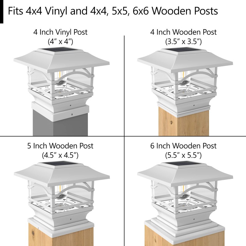 Davinci Lighting Edison Solar Outdoor Post Cap Lights - 4x4